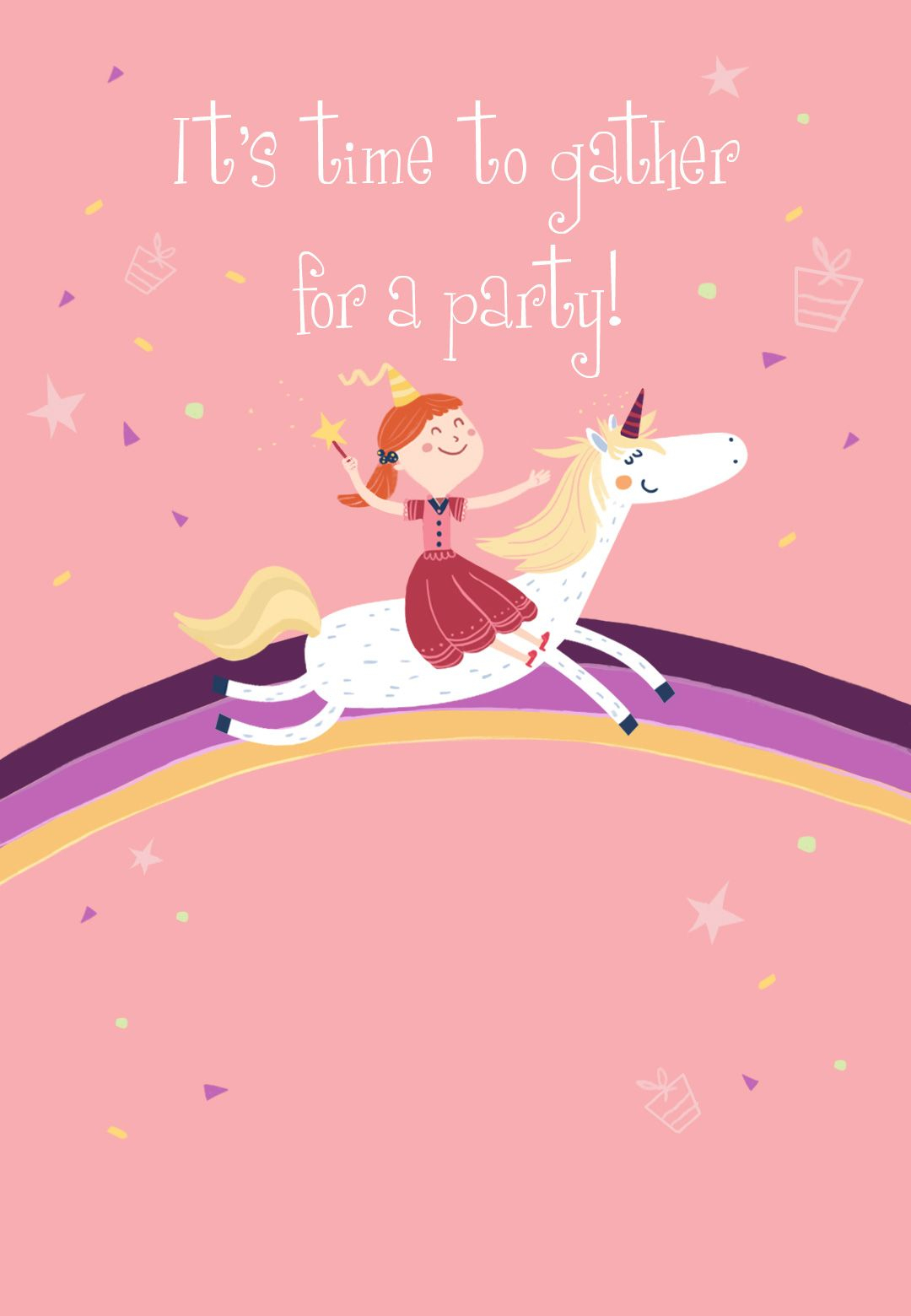 Unicorn - Free Printable Birthday Invitation Template | Greetings - Free Printable Unicorn Birthday Invitations