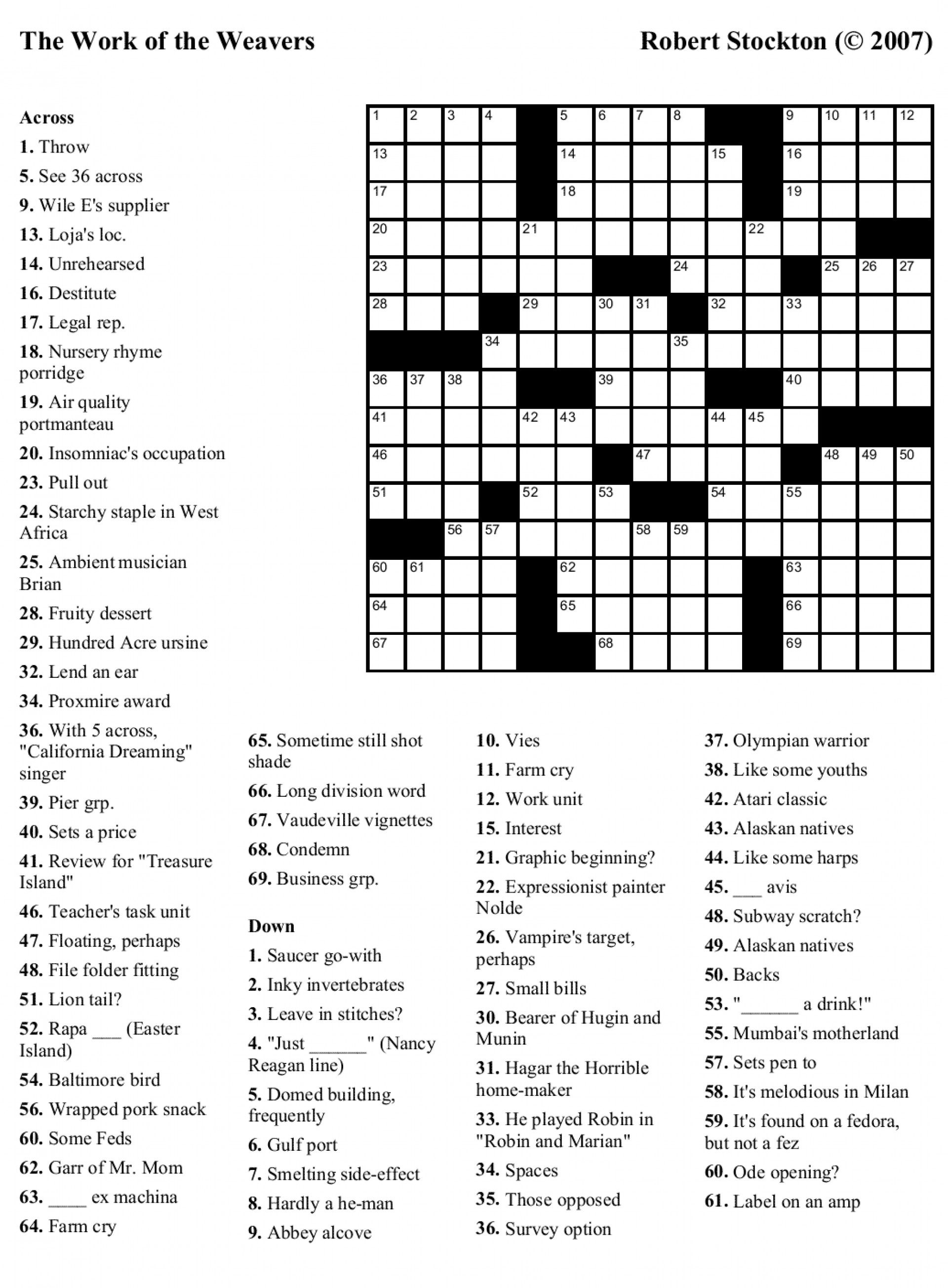 Unique Printable Crossword Puzzle Download ~ Themarketonholly - Free Printable Crossword Puzzle Maker Download