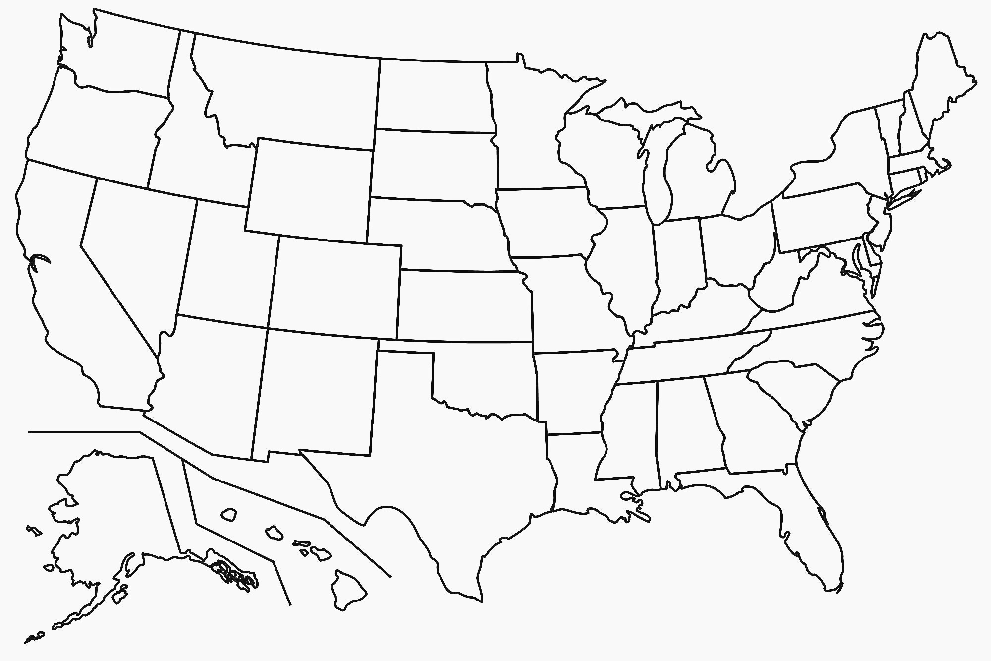 United States Map Blank Template Fresh Map Usa States Free Printable - Free Printable Usa Map