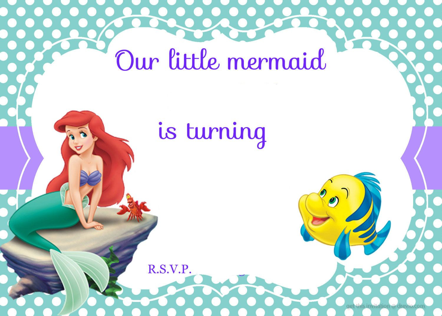 Updated! Free Printable Ariel The Little Mermaid Invitation - Free Little Mermaid Printable Invitations