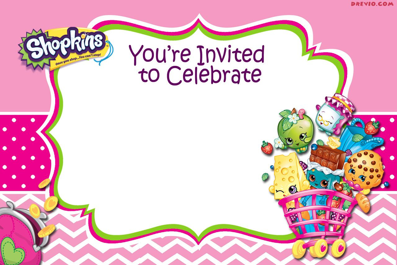 Updated - Free Printable Shopkins Birthday Invitation | Free - Shopkins Banner Printable Free