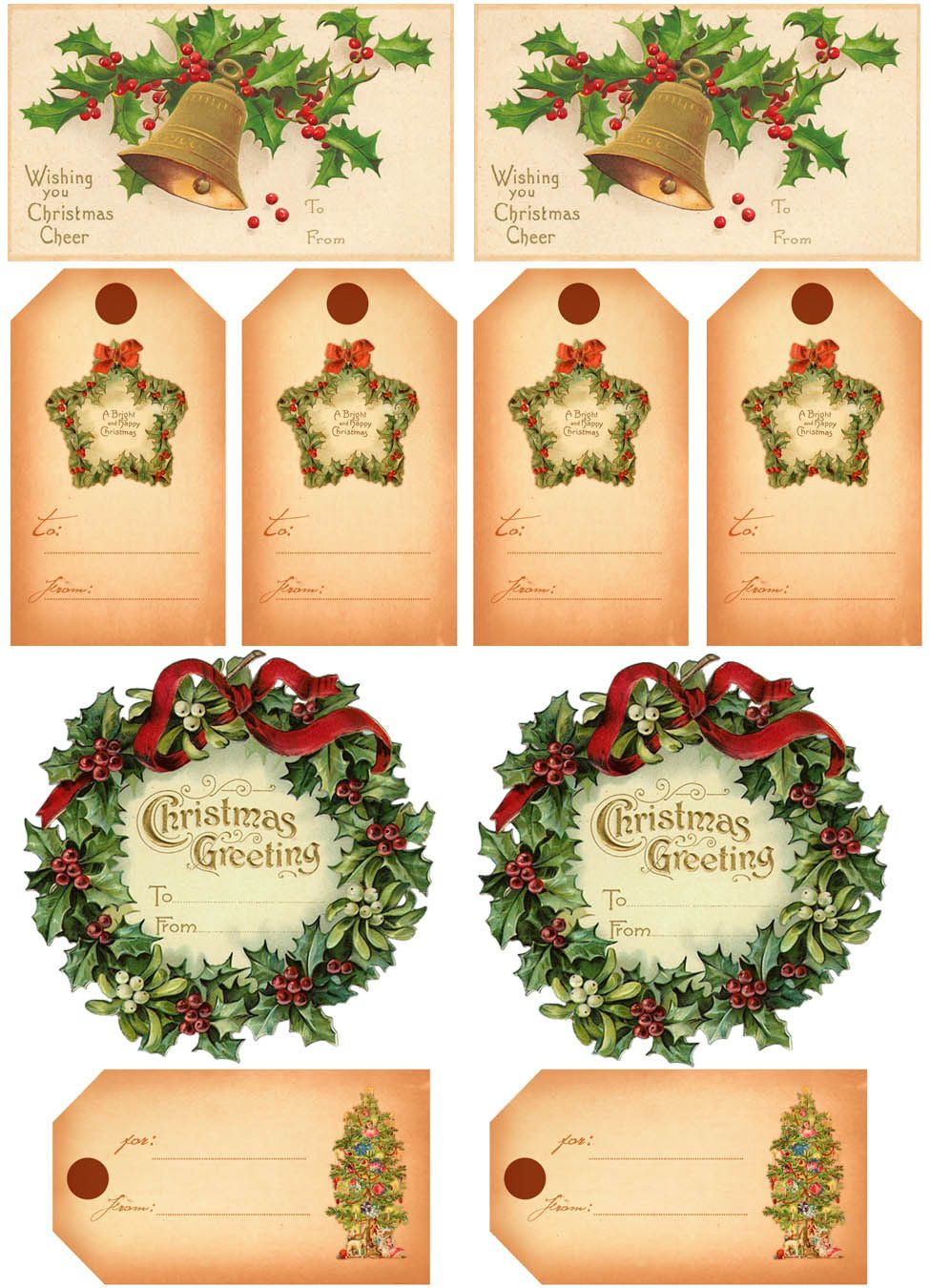 Vintage Christmas Gift Tags | Vintage Printables | Christmas Gift - Free Printable Vintage Christmas Images