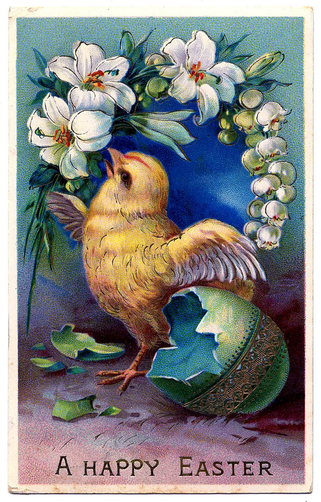 Vintage Easter Clip Art - Sweet Baby Chick With Egg - The Graphics Fairy - Free Printable Vintage Easter Images