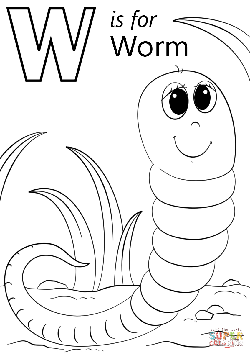 W Is For Worm | Super Coloring | Home Work | Pinterest | Worm Crafts - Free Printable Worm Worksheets