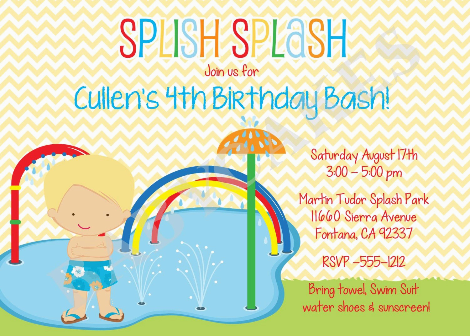 Water Park Birthday Invitations | Birthdaybuzz - Free Printable Water Park Birthday Invitations