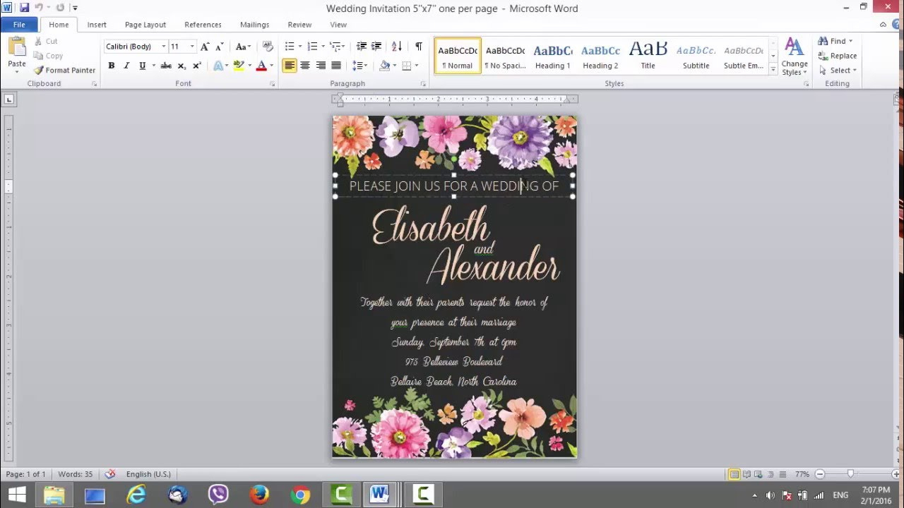 Wedding Invitation Template For Ms Word - Youtube - Free Printable Wedding Invitation Templates For Microsoft Word