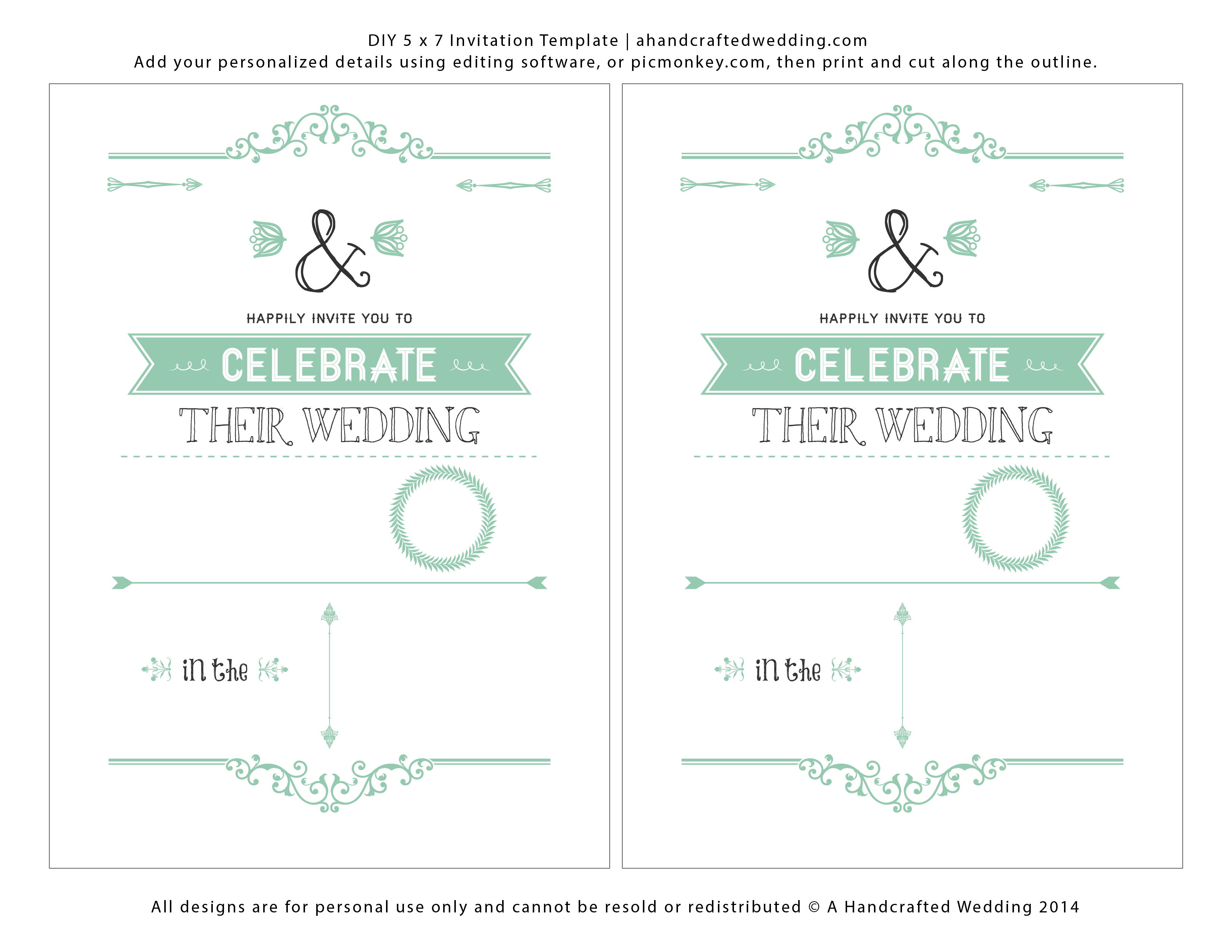 Wedding Invitation Templates Free Download | Marina Gallery Fine Art - Free Printable Wedding Invitations Templates Downloads