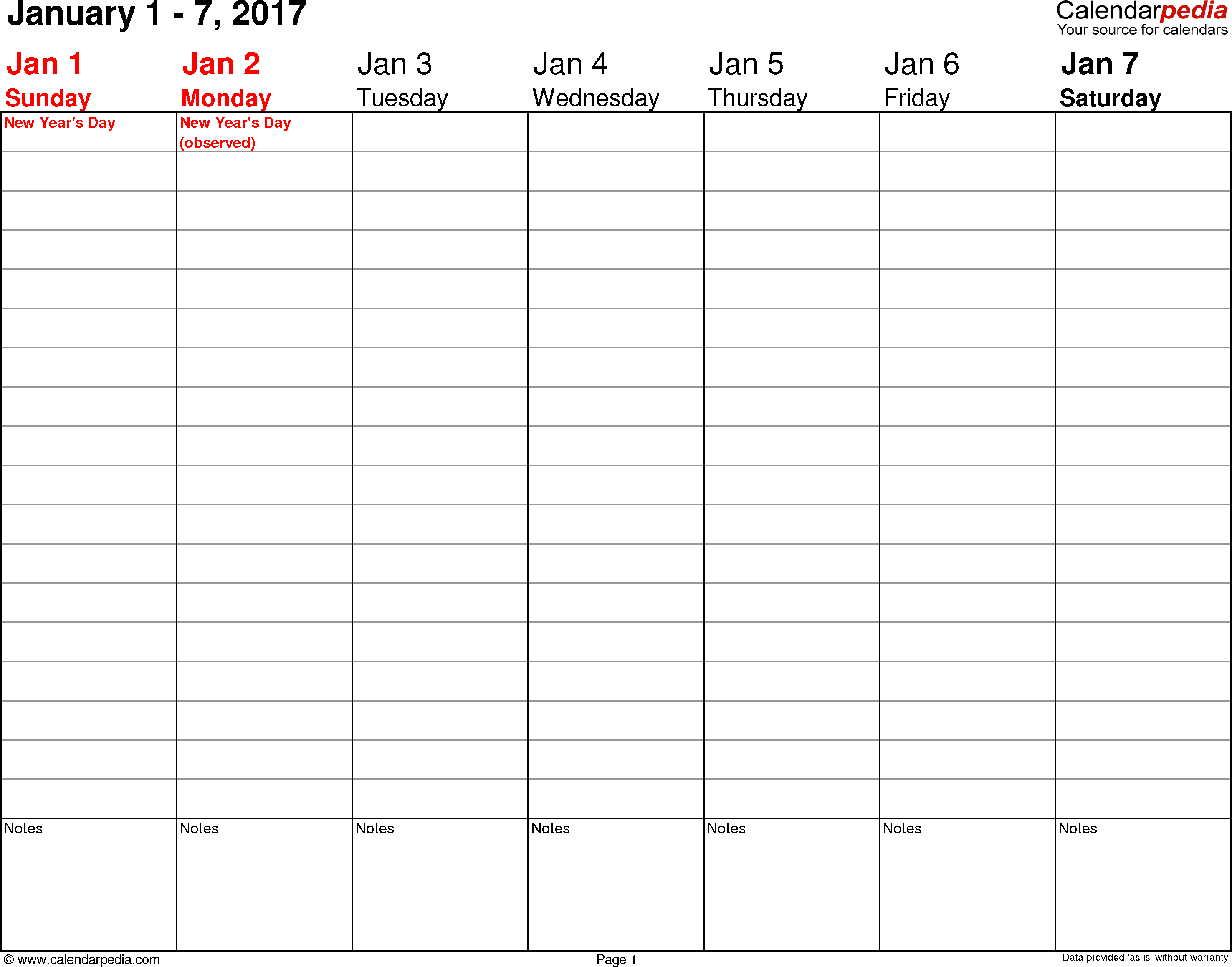 Weekly Calendar 2017 For Word - 12 Free Printable Templates - Free Printable Weekly Planner 2017