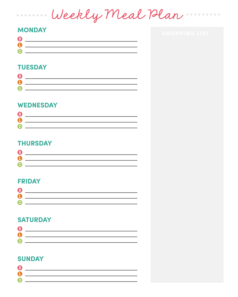 Weekly Meal Planner Printable + Grocery List - Free Printable Grocery List And Meal Planner