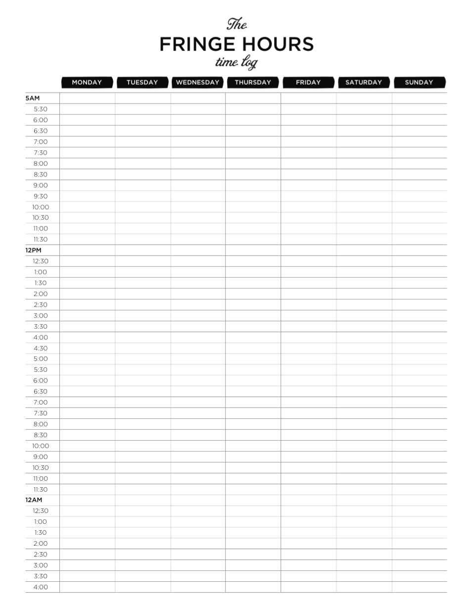 Weekly Time Tracker - Use This Free Weekly Time Tracker As A Regular - Free Printable Time Tracking Sheets