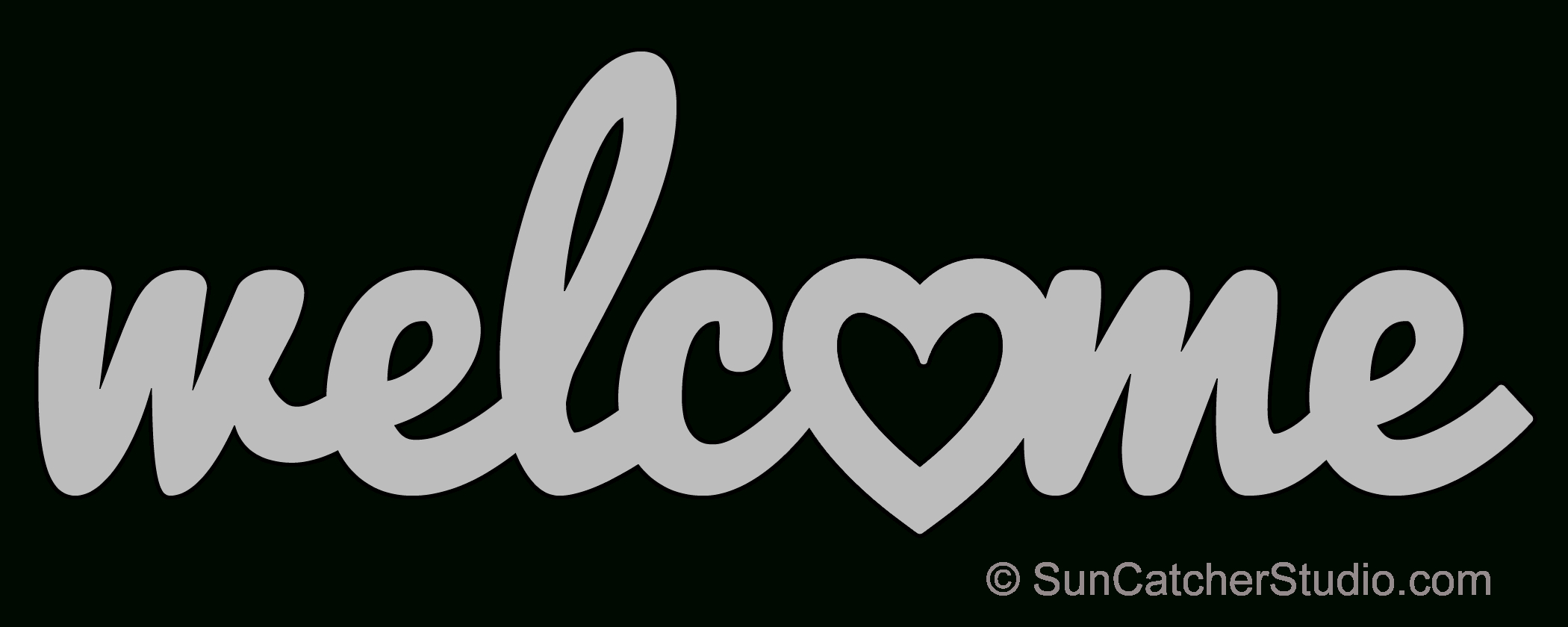 Welcome Heart – Pattern, Template, Stencil, Printable Word Art - Scroll Saw Patterns Free Printable