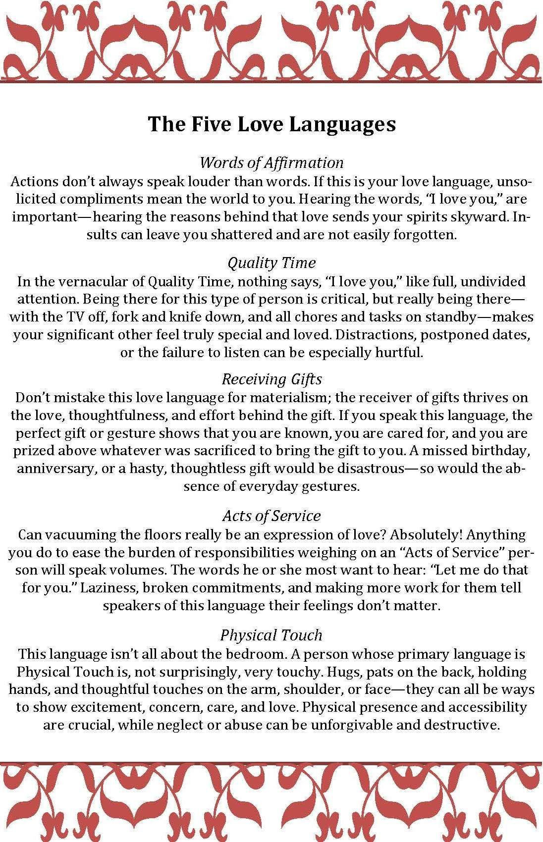 Teen Love Language Quiz Printable