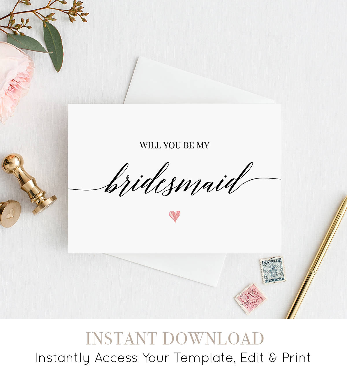 Will You Be My Bridesmaid Printable Card, Ask To Be Bridesmaid - Free Printable Will You Be My Maid Of Honor Card