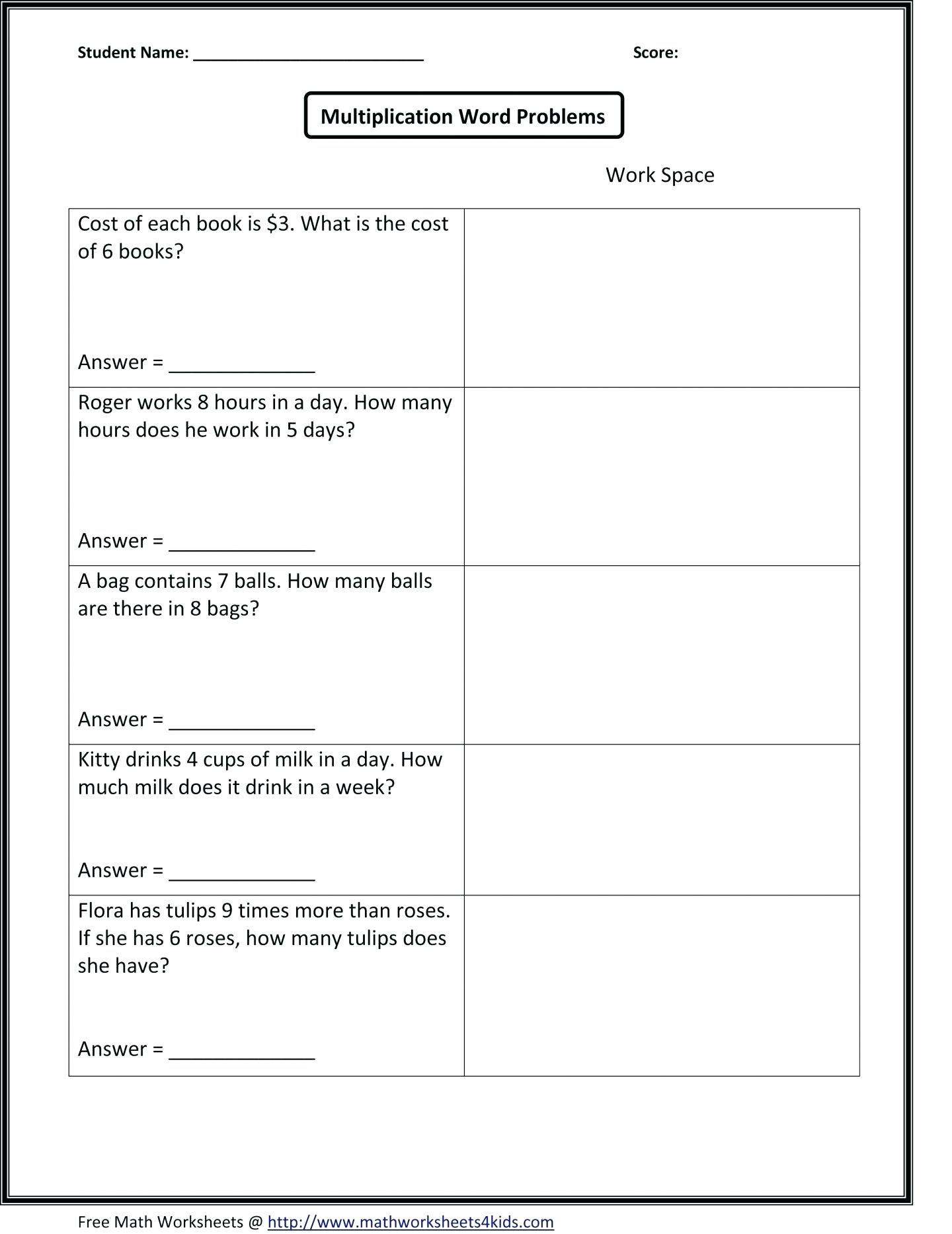 Word Problem Formulas Math Bunch Ideas Of Kindergarten Grade Math - Free Printable Math Word Problems