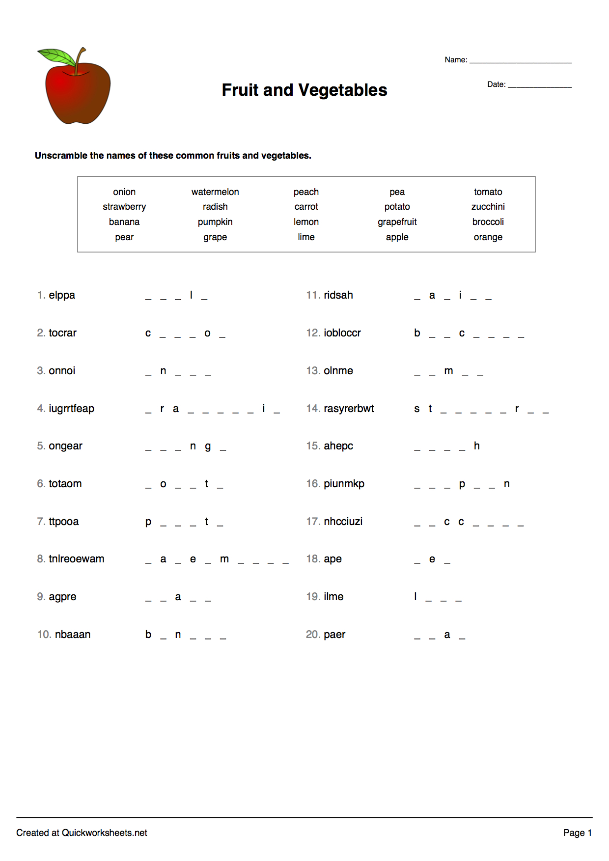 Word Scramble, Wordsearch, Crossword, Matching Pairs And Other - Free Printable Vocabulary Quiz Maker