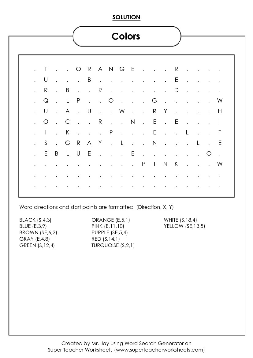 Word Search Puzzle Generator - Make Your Own Search Word Puzzle Free Printable