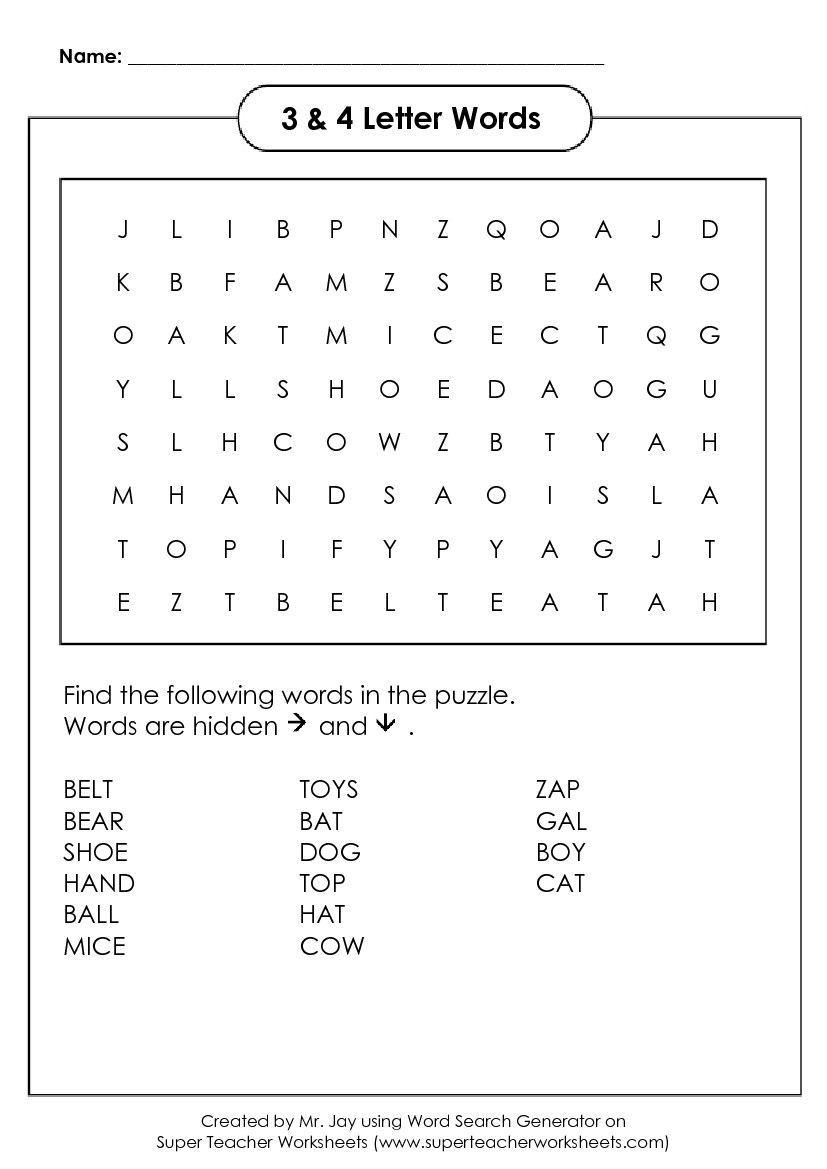 Word Search Puzzle Generator - Make Your Own Search Word Puzzle Free Printable