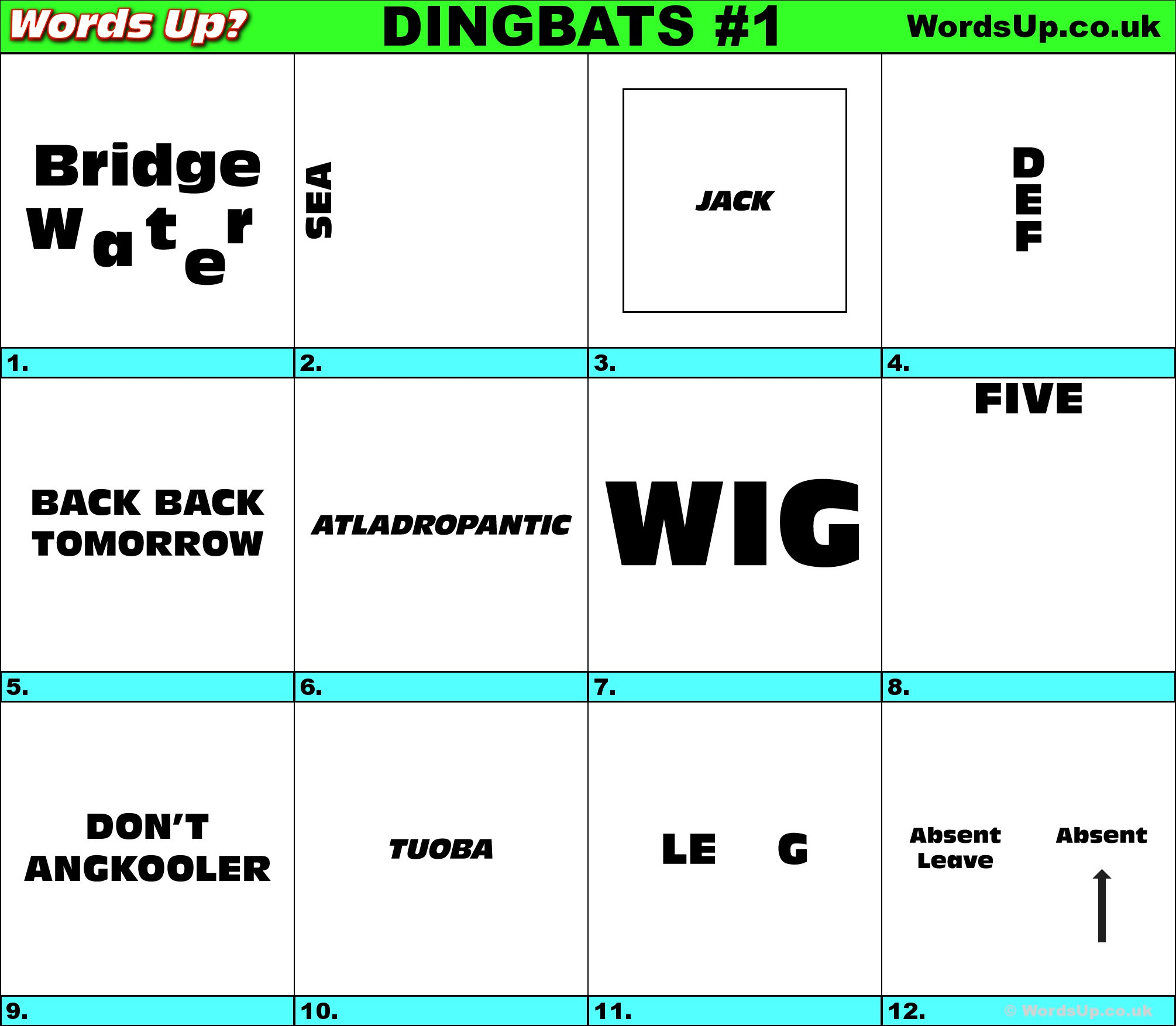 dingbats answers dingbats say what you see we dont