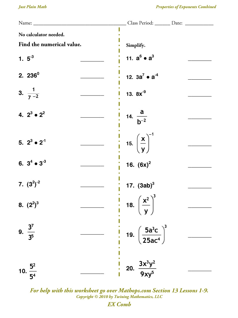 Worksheet. Free Exponent Worksheets. Worksheet Fun Worksheet Study Site - Free Printable Exponent Worksheets