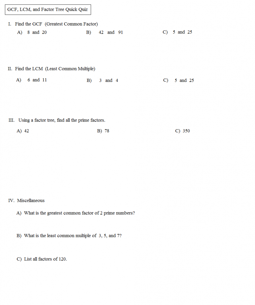 Worksheets. Lcm Worksheet. Citysalvageanddesign Free Worksheets For - Free Printable Lcm Worksheets