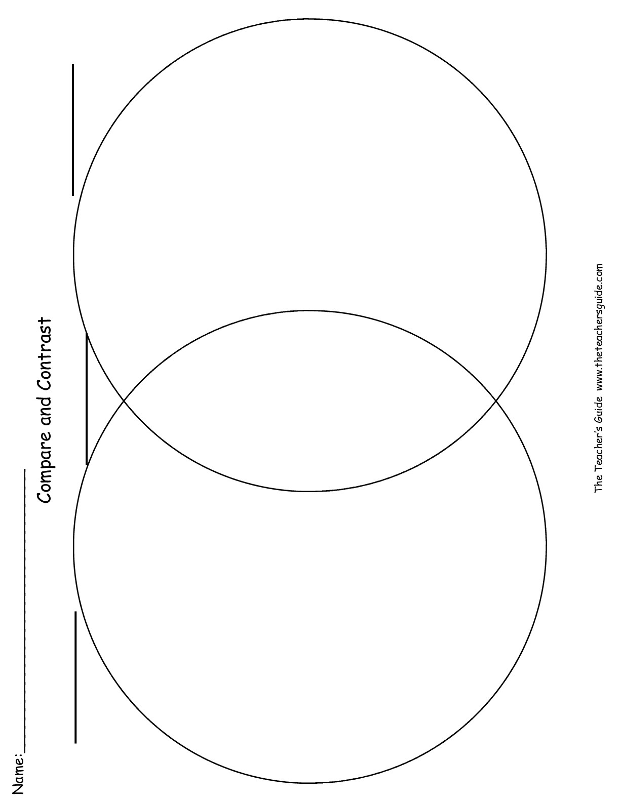 Writing Graphic Organizer Worksheets From The Teacher&amp;#039;s Guide - Free Printable Compare And Contrast Graphic Organizer