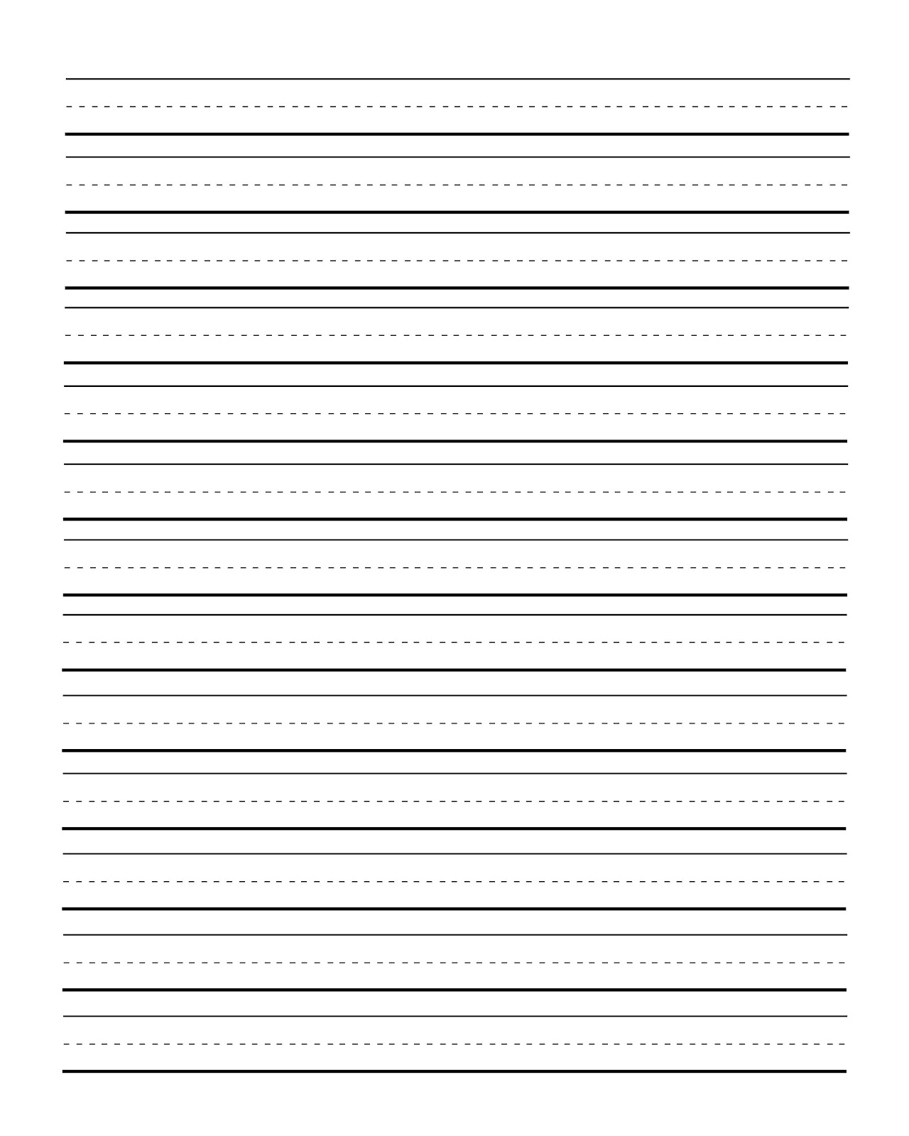 Writing Paper Template For 2Nd Grade - Primary Handwriting Paper - Elementary Lined Paper Printable Free