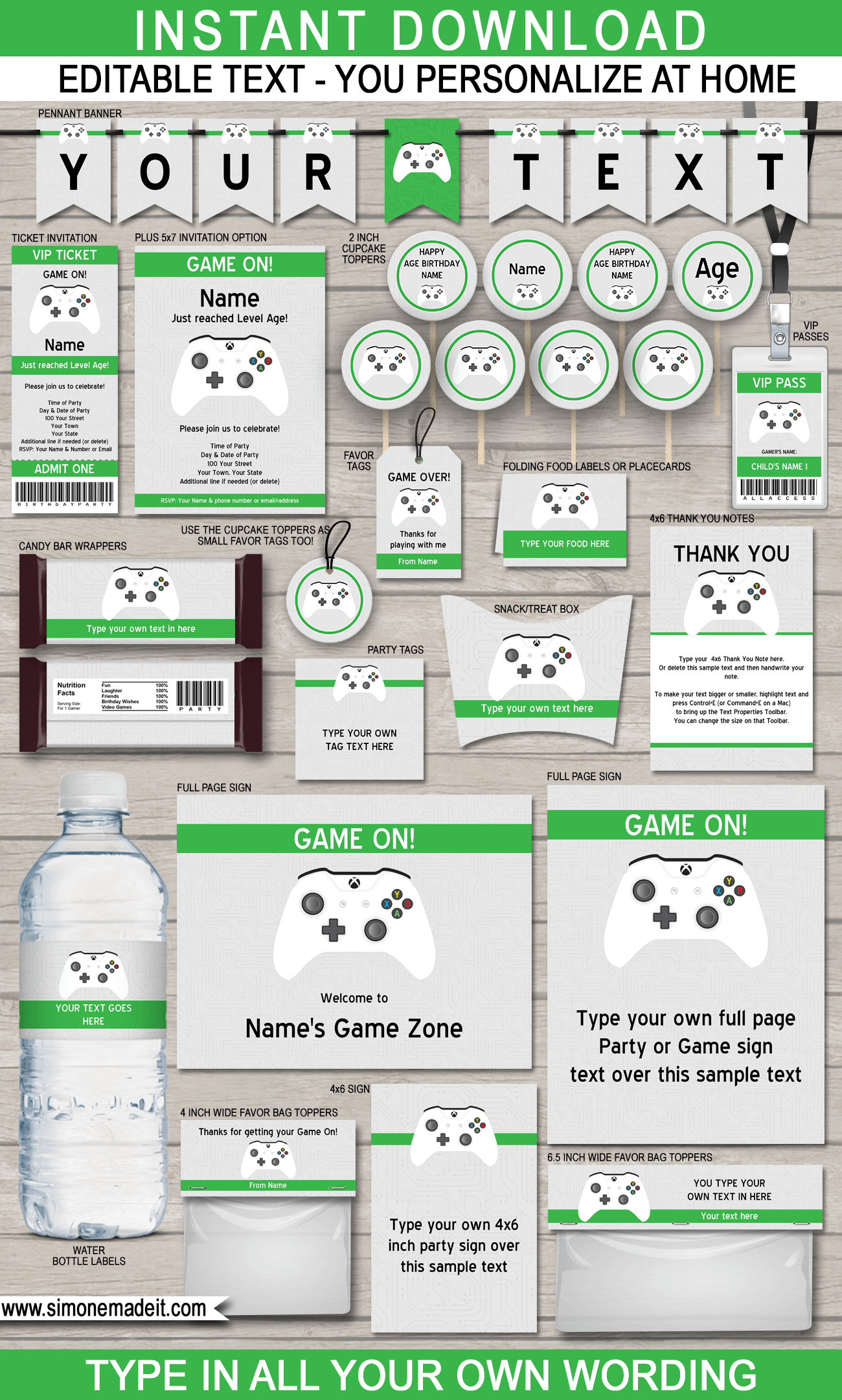Xbox Party Printables, Invitations &amp;amp; Decorations | Video Game Party - Free Printable Video Game Party Invitations