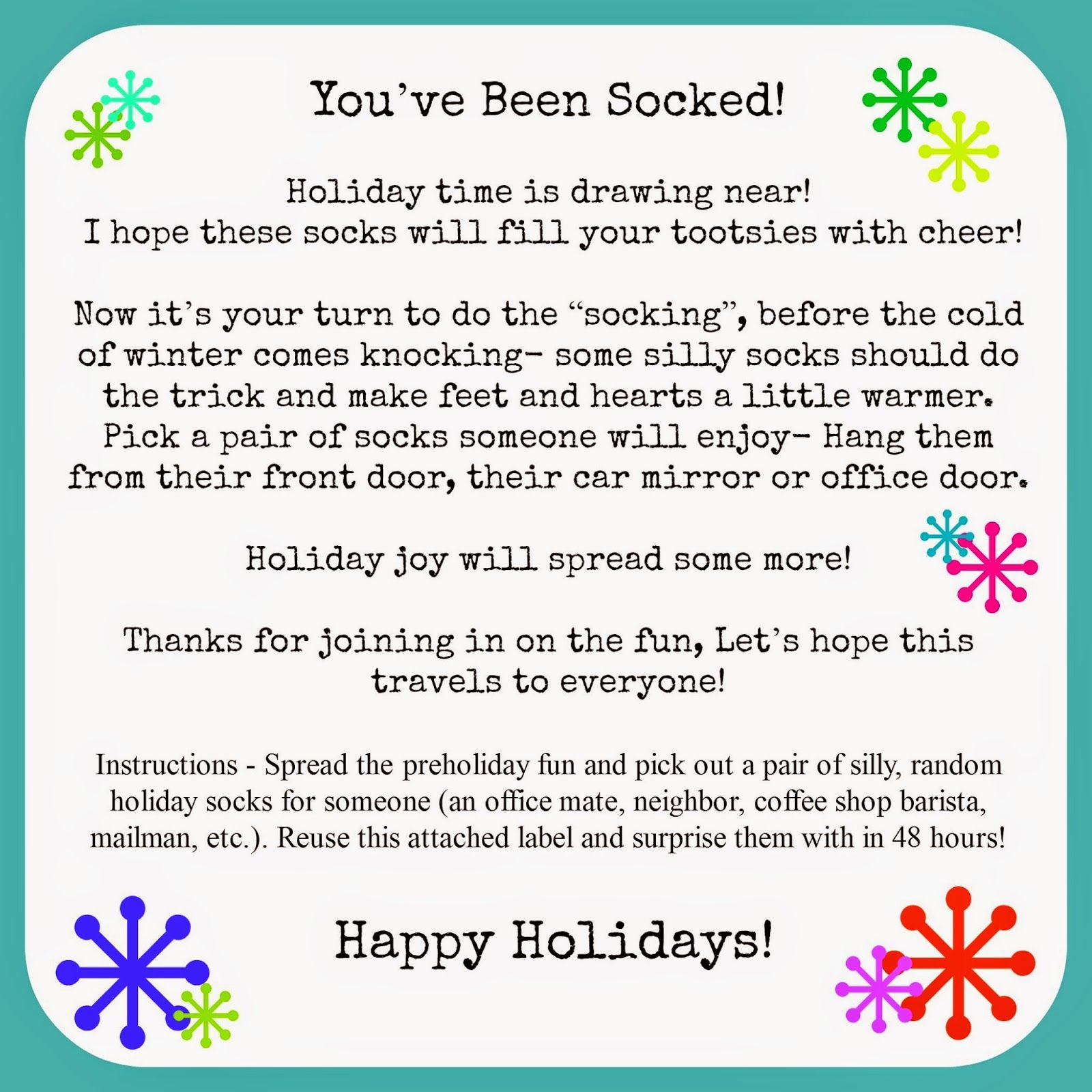 You&amp;#039;ve Been Socked! Spread Some Pre-Holiday Cheer With Silly Socks - You Ve Been Socked Free Printable