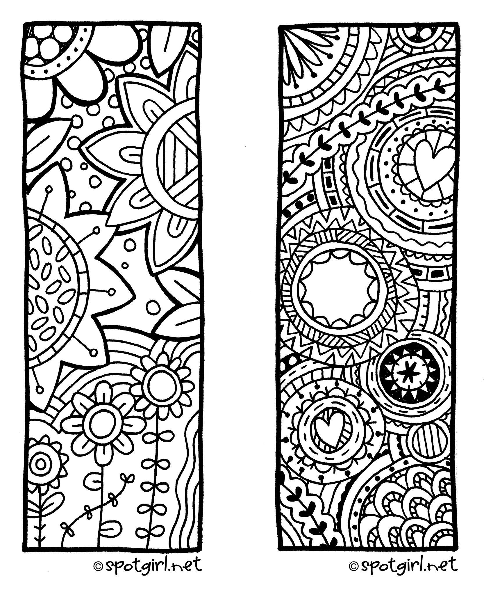 Zentangle Bookmark Printable From Spotgirl-Hotcakes.blogspot - Free Printable Zentangle Templates