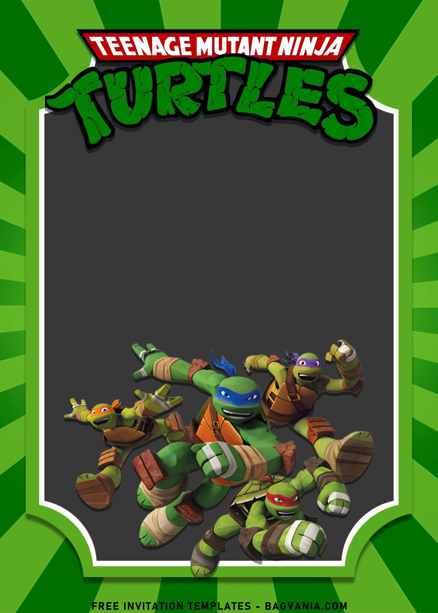 10+ Awesome Teenage Mutant Ninja Turtles Birthday Invitation - Free Printable Teenage Mutant Ninja Turtles Birthday Invitations