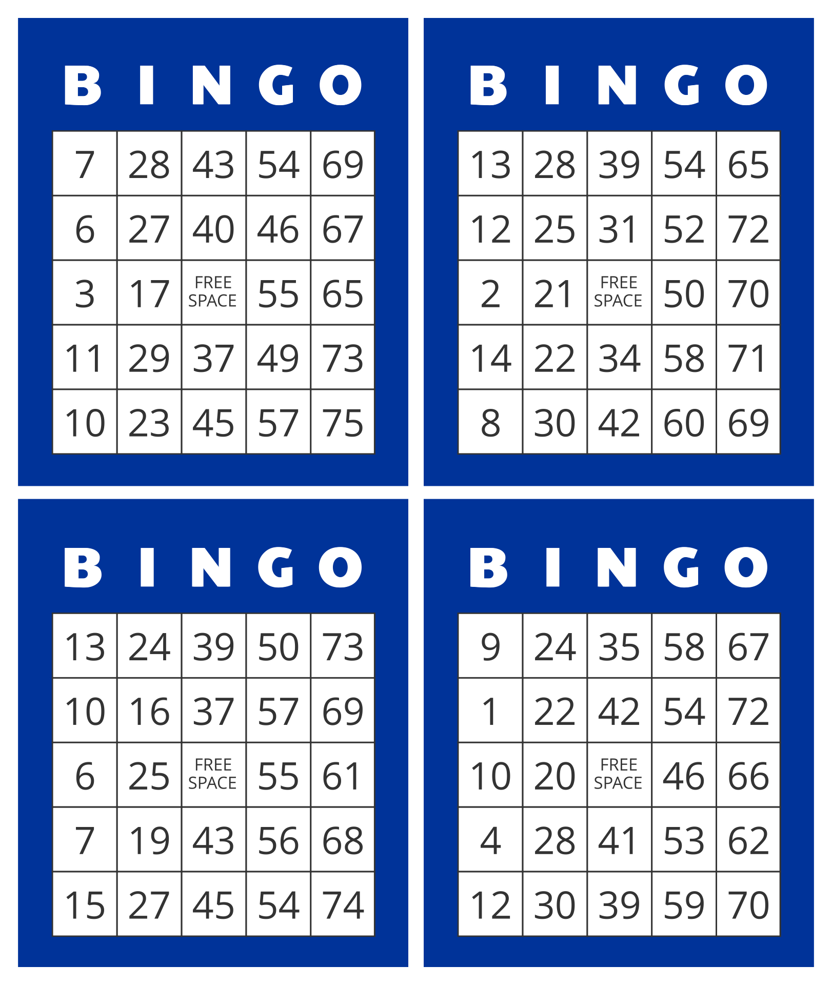 10 Best Printable Bingo Numbers 1 75 - Printablee | Bingo - Free Printable Bingo Cards 1-75