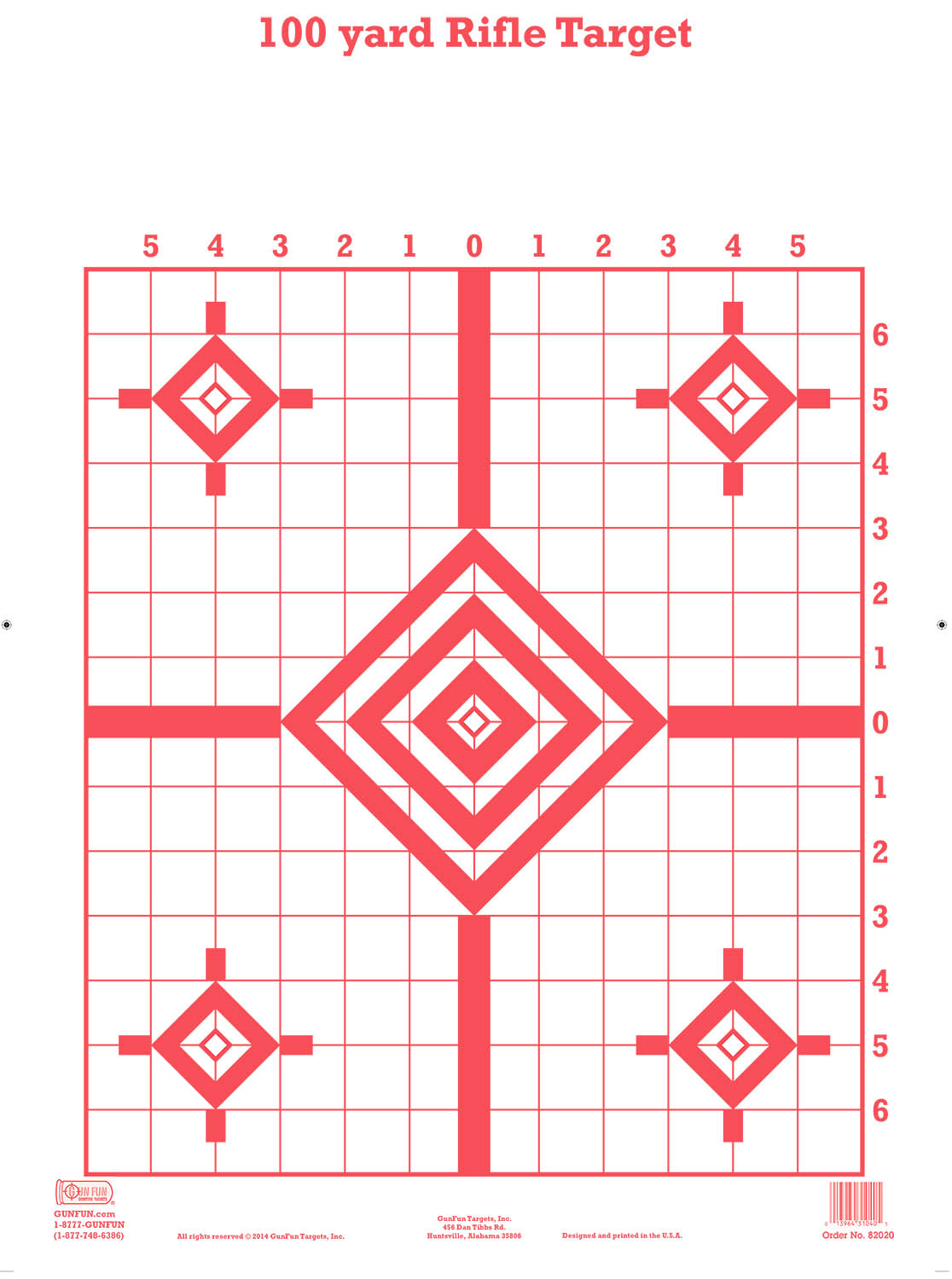 100 Yd Rifle Target (82030) | Gunfun Targets Inc. - Free Printable 100 Yard Targets