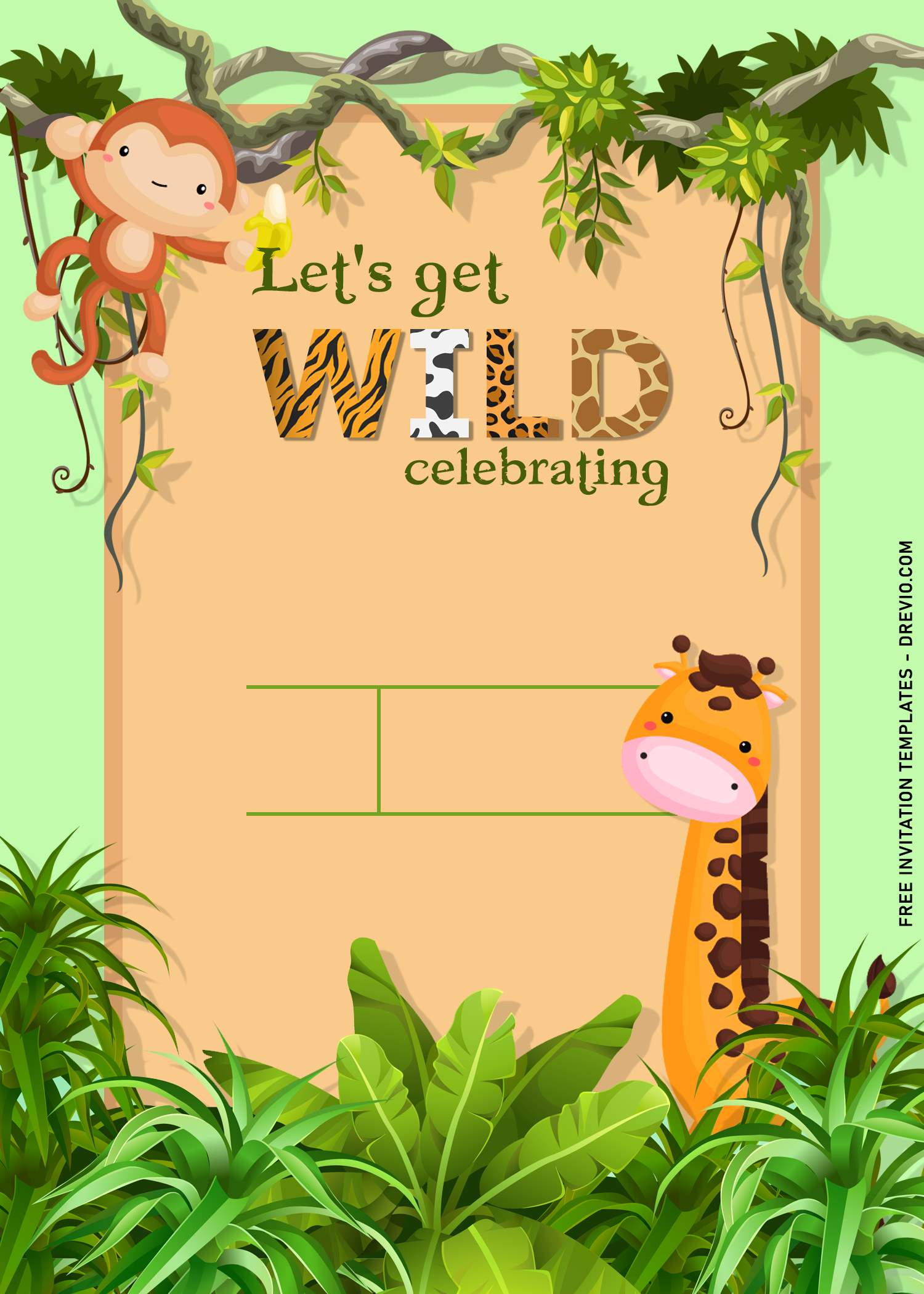11+ Fun Jungle Birthday Party Invitation Templates | Download - Free Printable Animal Party Invitations