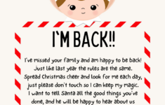 Elf On The Shelf Im Back Letter Free Printable