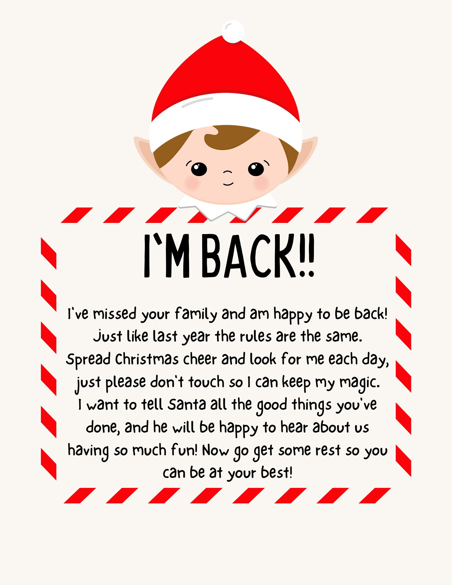 12 Free Elf On The Shelf Welcome Letters - Elf On The Shelf Im Back Letter Free Printable
