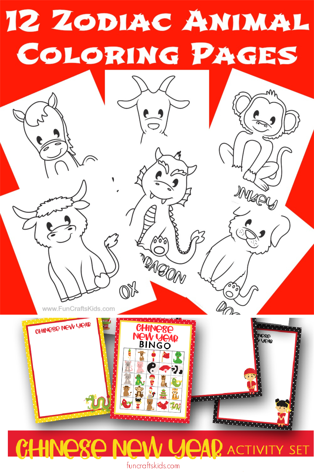 12 Free Printable Chinese Zodiac Coloring Pages - Fun Crafts Kids - Free Printable Chinese Zodiac Signs