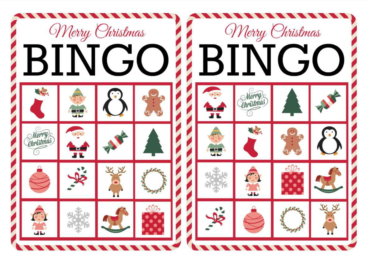 12 Free Printable Christmas Bingo Games For The Family - Free Printable Christmas Bingo Templates