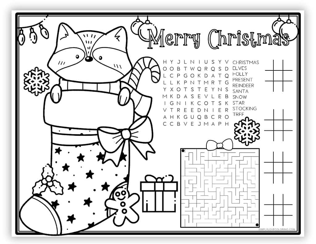 14 Printable Christmas Placemats Activity (Free Pdf Printables - Printable Christmas Placemats For Adults