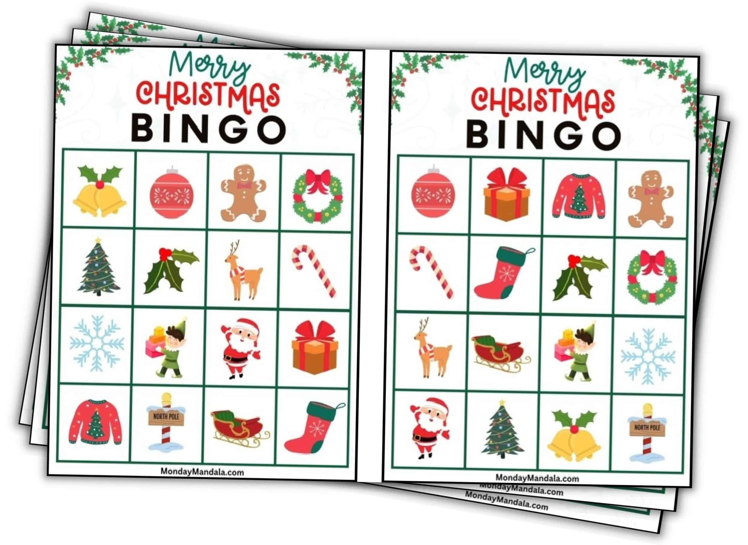180 Christmas Bingo Cards (Free Pdf Printables) - Christmas Bingo Printable Card 20 For Preschoolers