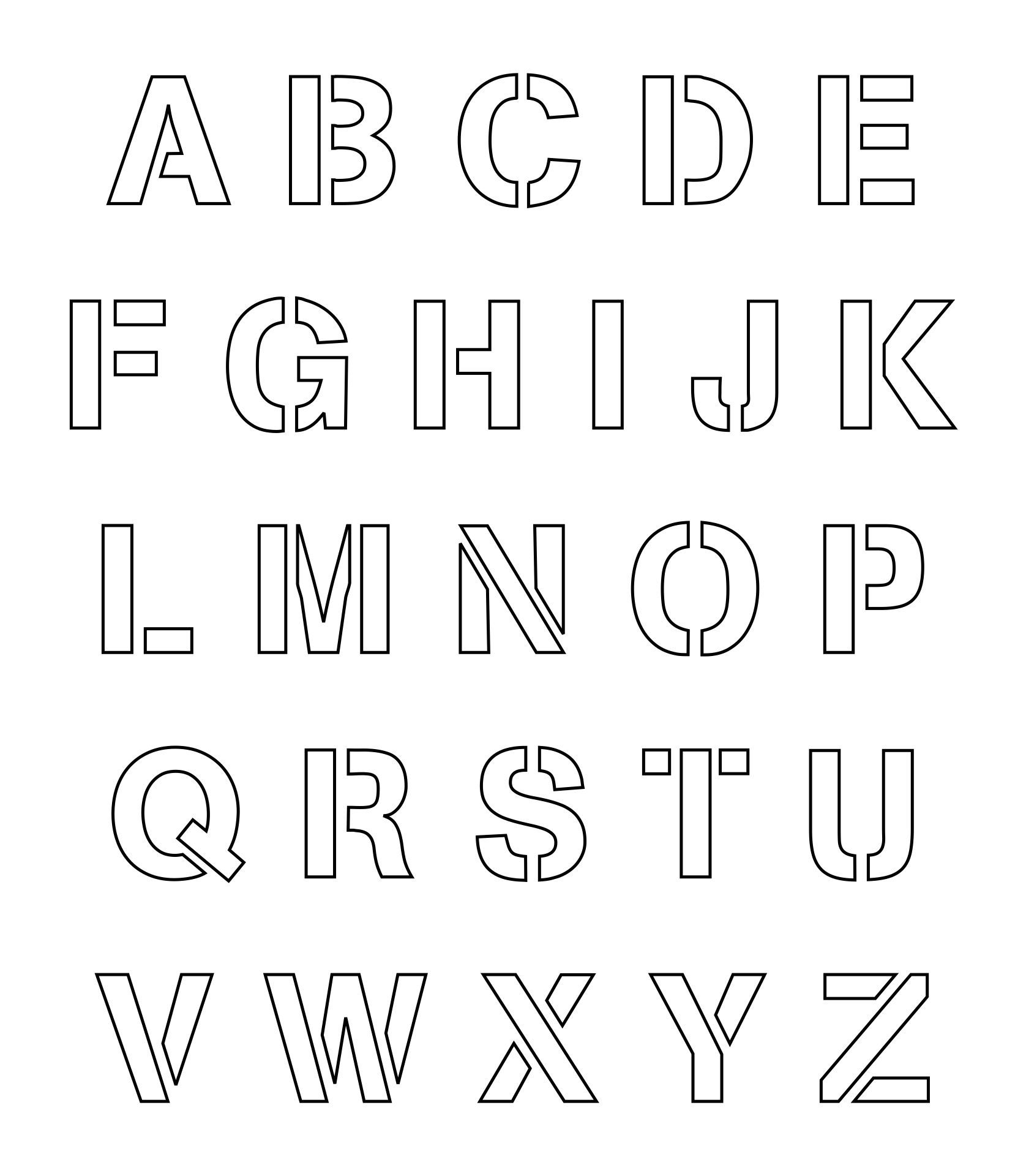 2 Inch Letter Stencils Printable Free | Alphabet Letter Templates - Free Printable 2 Inch Alphabet Letters