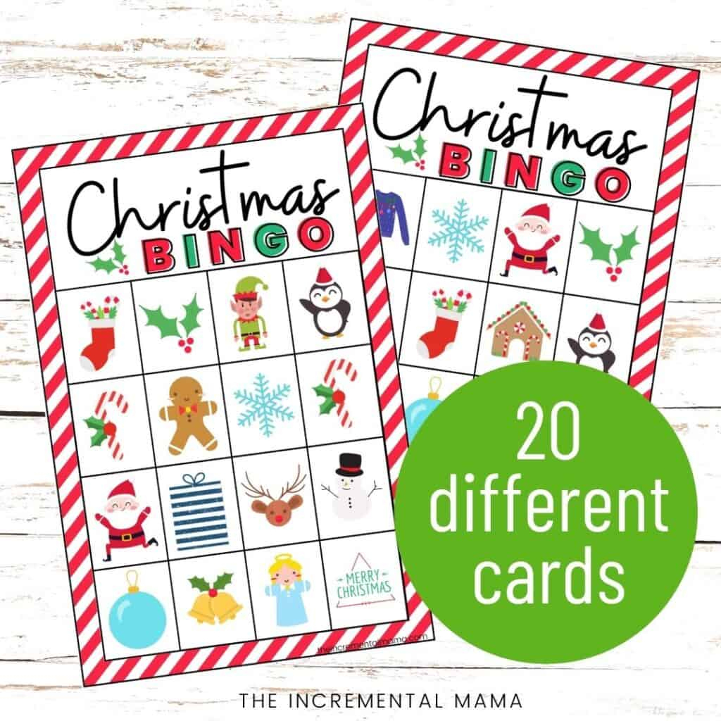 20 Free Printable Christmas Bingo Cards - The Incremental Mama - Printable Bingo Christmas 20