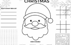 Printable Christmas Placemats For Adults