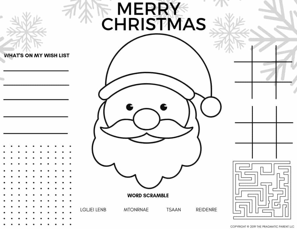 2024 - Cute Printable Christmas Coloring Pages &amp;amp; Christmas Placemats - Printable Christmas Placemats For Adults