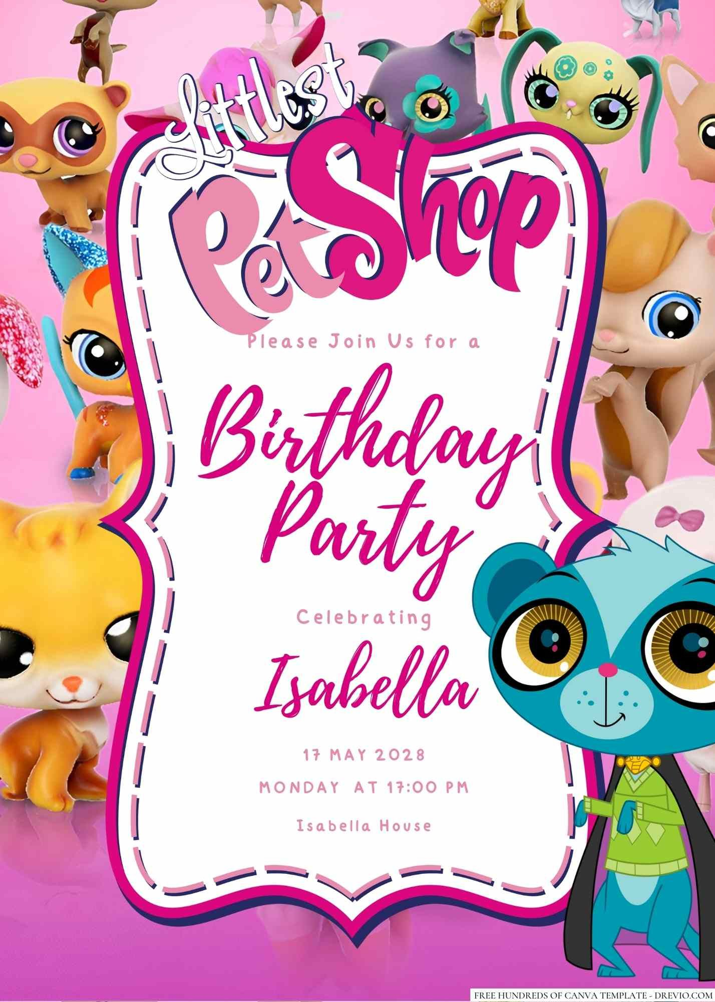 22+ The Littlest Pet Shop Canva Birthday Invitation Templates - Free Printable Littlest Pet Shop Birthday Party Invitations