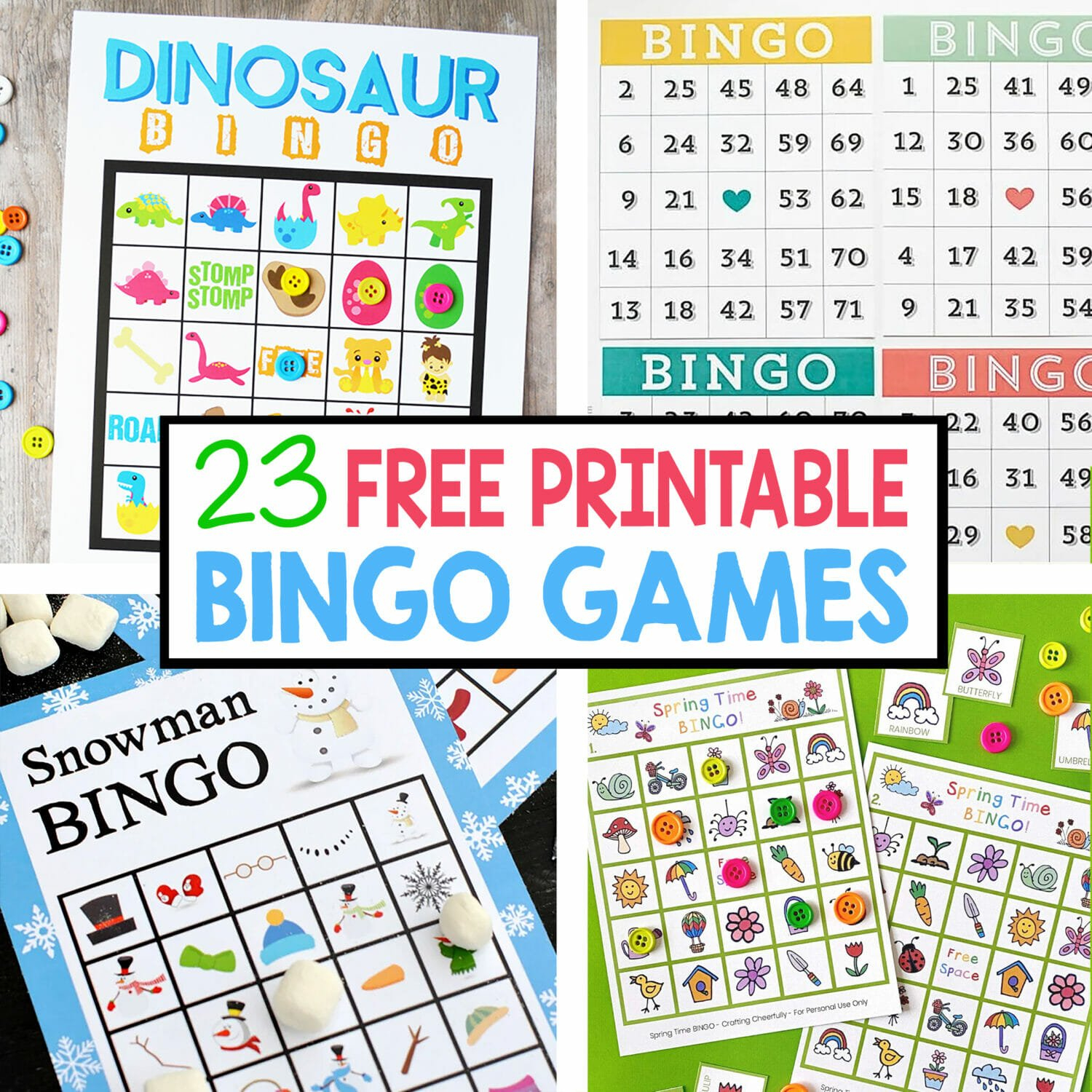 23 Free Printable Bingo Games - Crafting Cheerfully - Free Printable Bingo Sheets