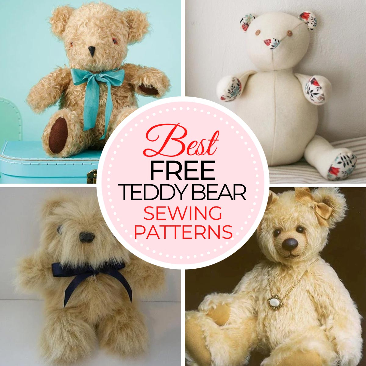 27 Free Teddy Bear Sewing Patterns To Make Today | Treasurie - Teddy Bear Patterns Free Printable