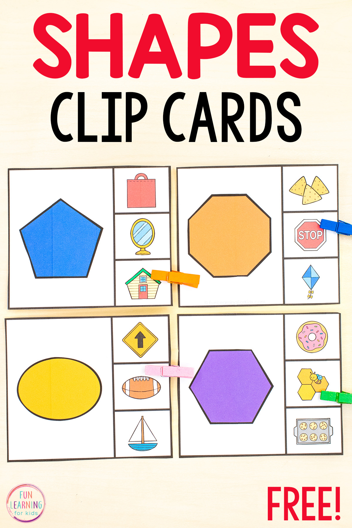 2D Shapes Clip Cards Free Printable - Free Printable Clip Cards