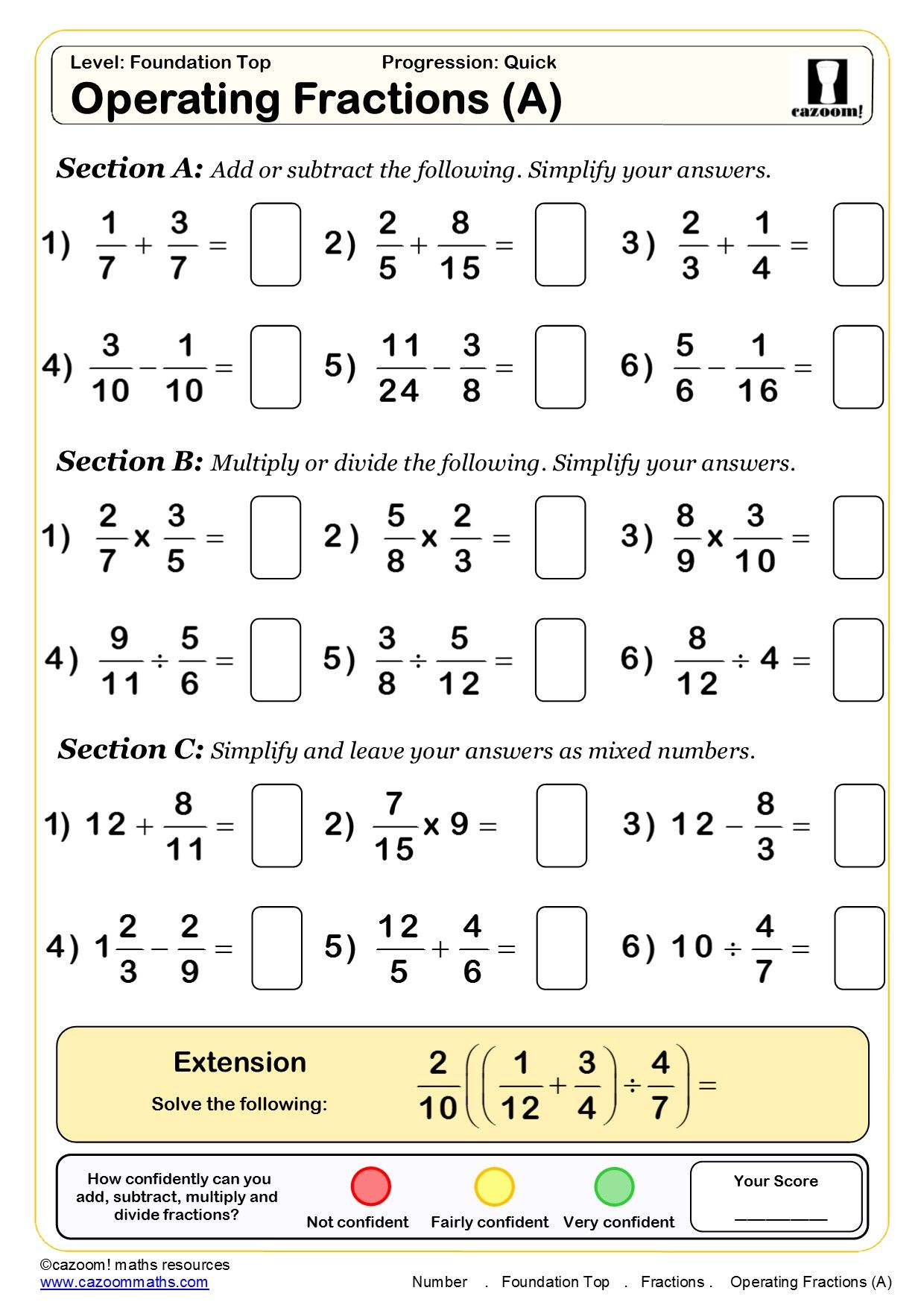 30 Free Maths Worksheets | Ks3 Maths Worksheets, Fractions - Free Printable Maths Worksheets Uk