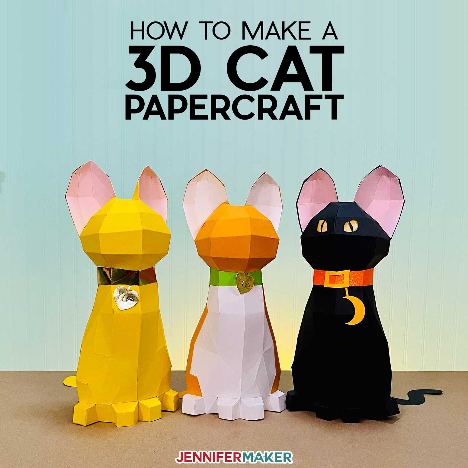 3D Papercraft Cat: Free Animal Papercraft Template &amp;amp; Svg File - Free Printable Papercraft Templates