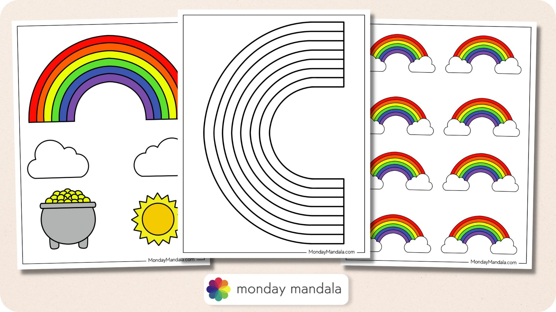 43 Rainbow Templates (Free Pdf Printables) - Free Printable Rainbow Stencils